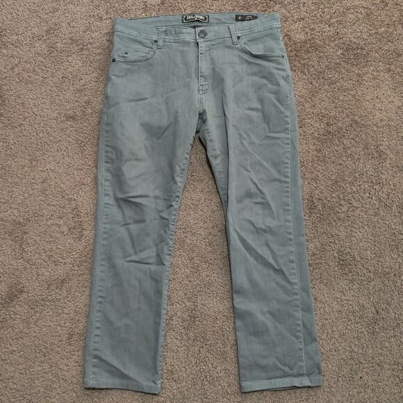 Jack of Spades Jeans Mens 35 x 28 Jack Straight Leg Stretch Ash Black Gray - Picture 3 of 9